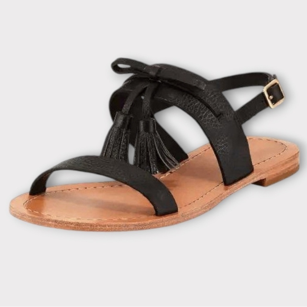 Kate Spade Carlita Black Pebbled Leather
Flat Sandals